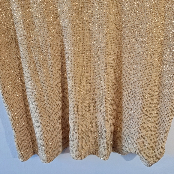 NWT Mirasol Gold Metallic Cowlneck Sleeveless Festive Top XL Glam Evening Party - Picture 5 of 12